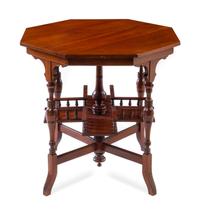 A Victorian Walnut Library Table Height 29 x width 30 inches. — LATE 19TH CENTURY