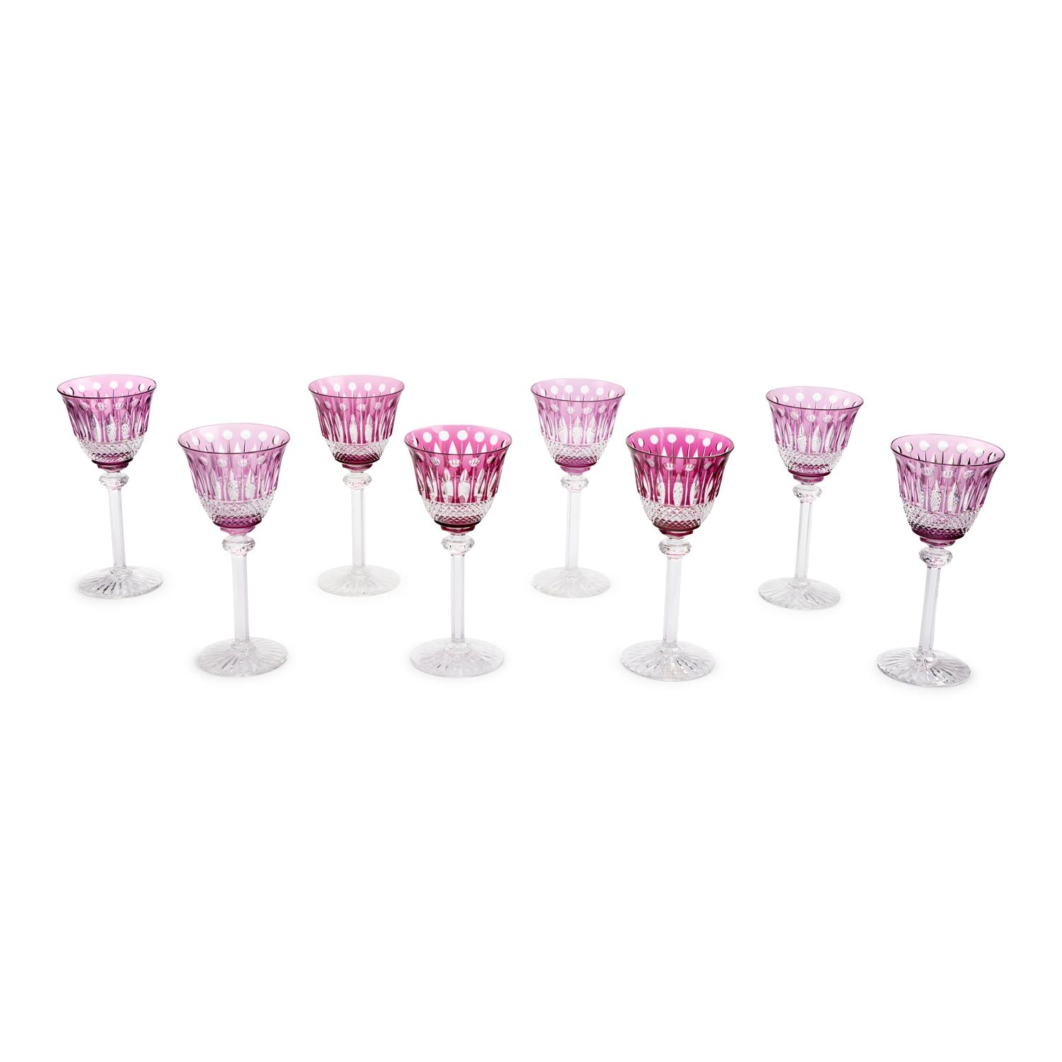 A Set of Eight Saint-Louis Cut-to-Clear Wine Glasses