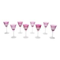 A Set of Eight Saint-Louis Cut-to-Clear Wine Glasses