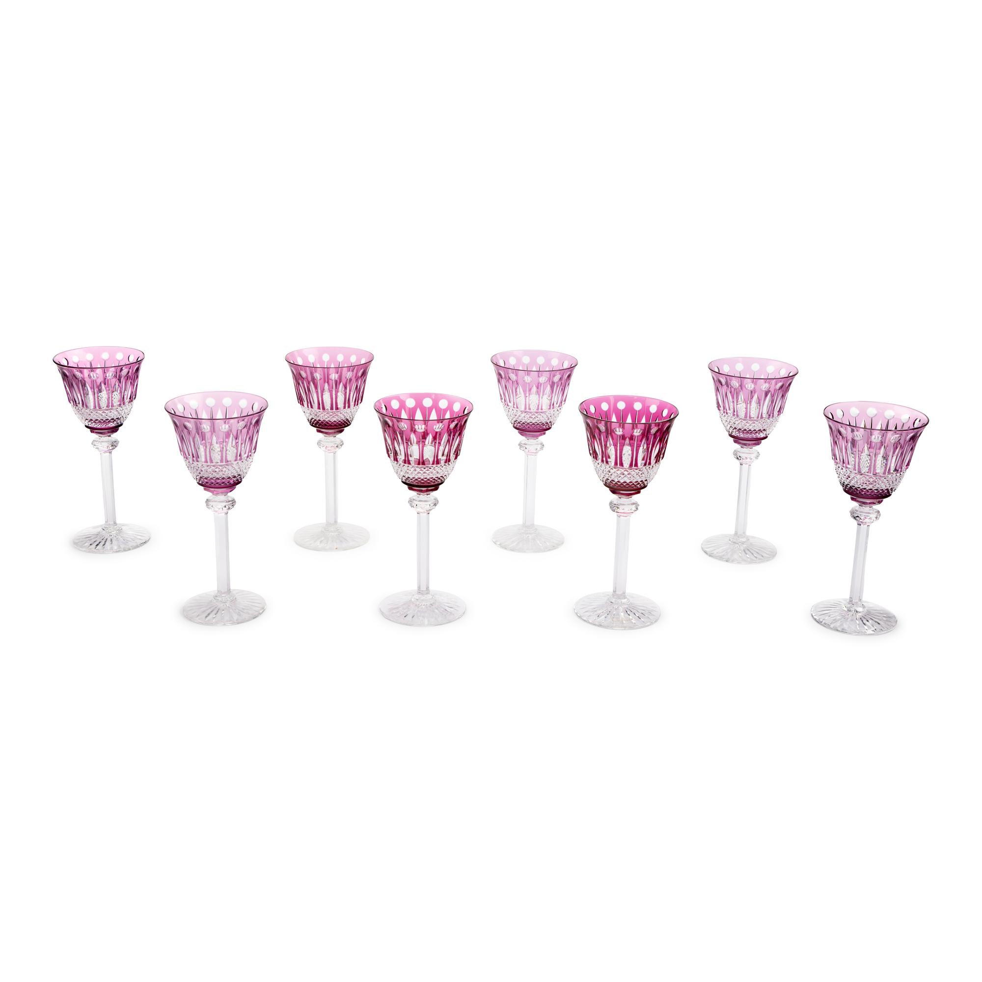 A Set of Eight Saint-Louis Cut-to-Clear Wine Glasses