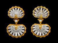 A Pair of 18 Karat Gold and Diamond Earclips, Buccellati, 18.20 dwts.