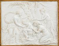 A Continental Bisque Porcelain Relief Plaque