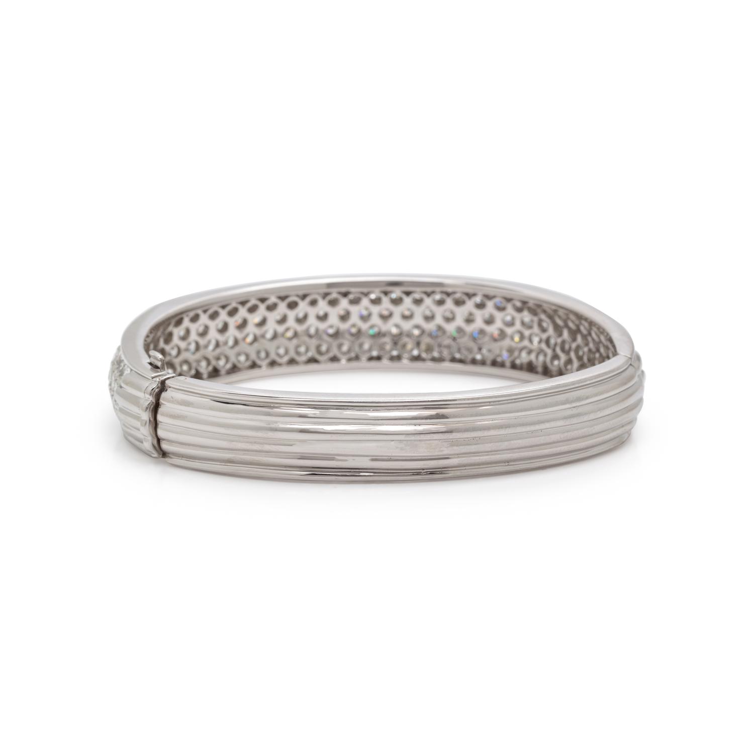Jose Hess, Diamond and Platinum Bangle Bracelet