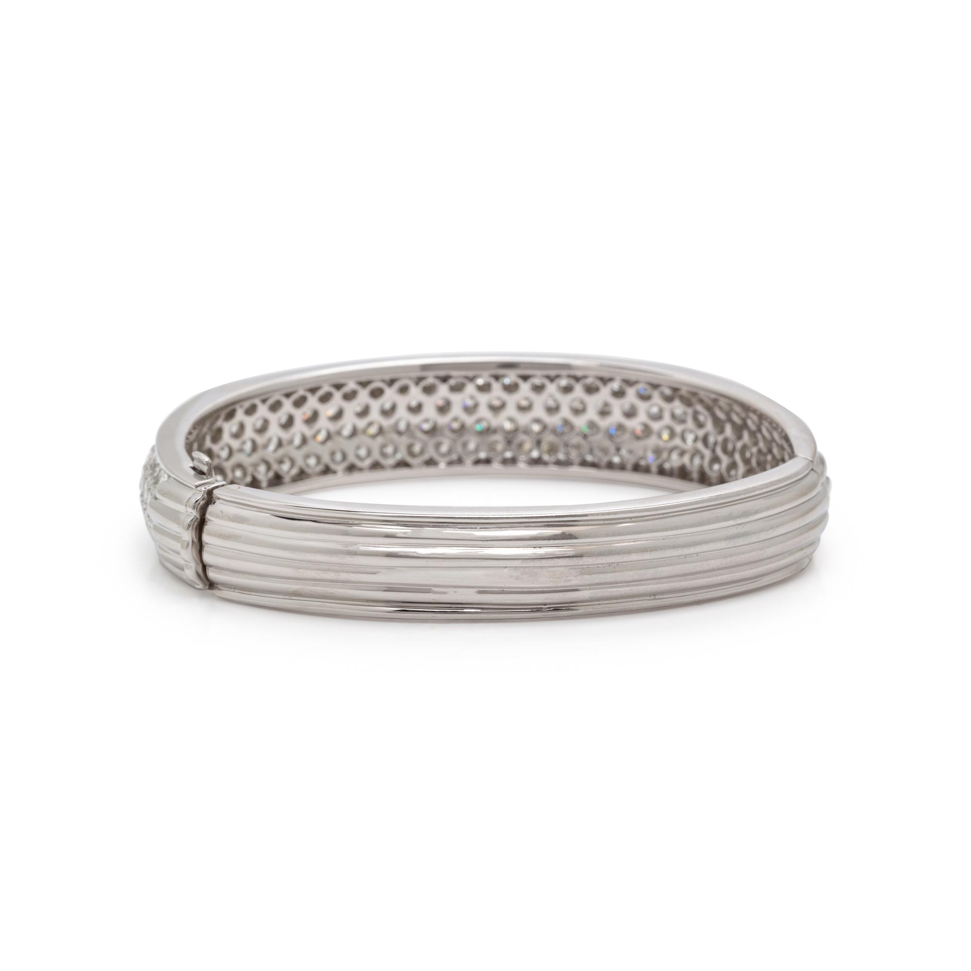 Jose Hess, Diamond and Platinum Bangle Bracelet