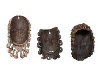Three Mexican Carved and Painted Wood Festival Masks