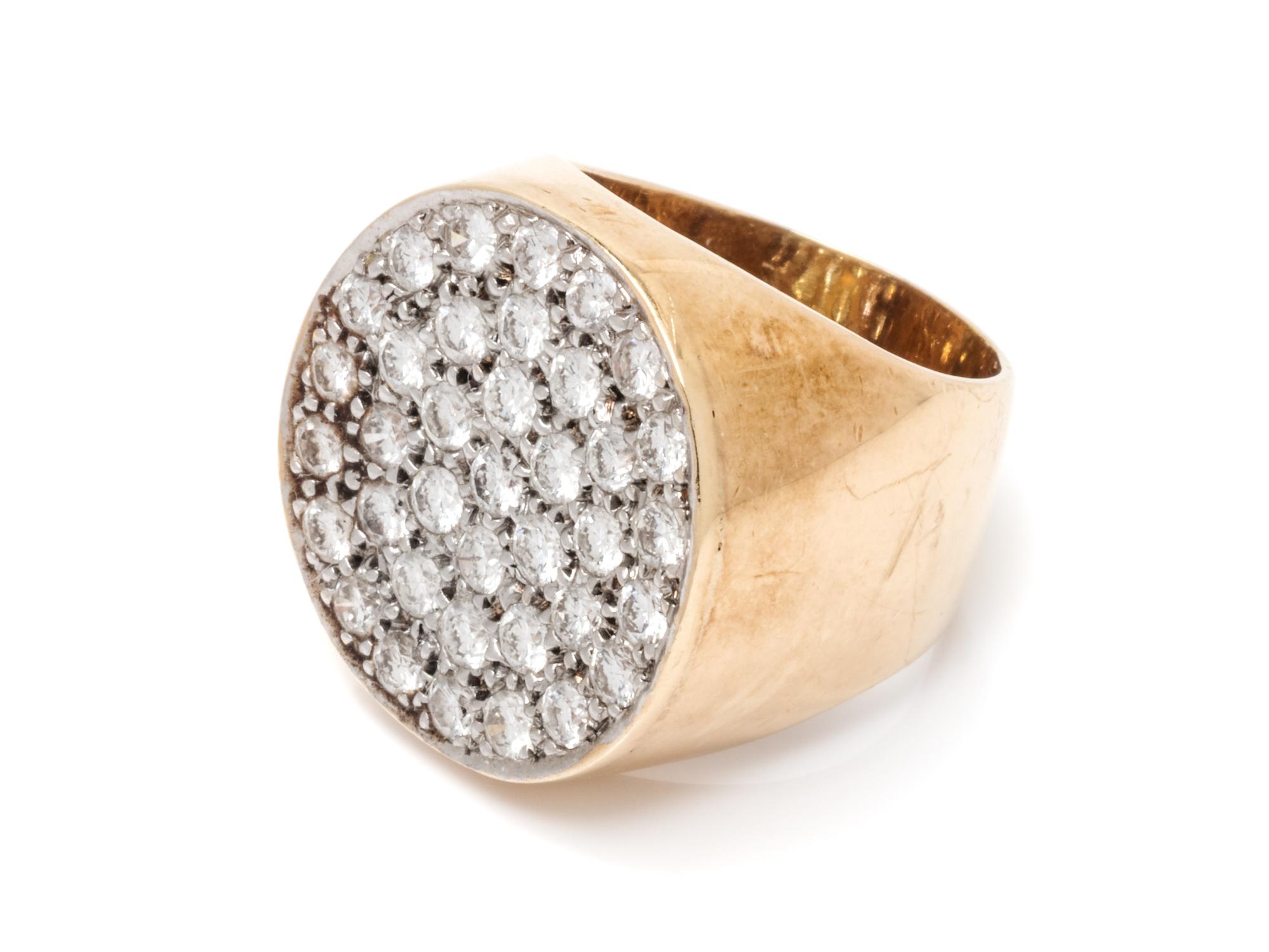 A 14 Karat Gold and Diamond Ring, M&J Savitt,