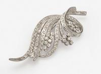 A Platinum and Diamond Brooch