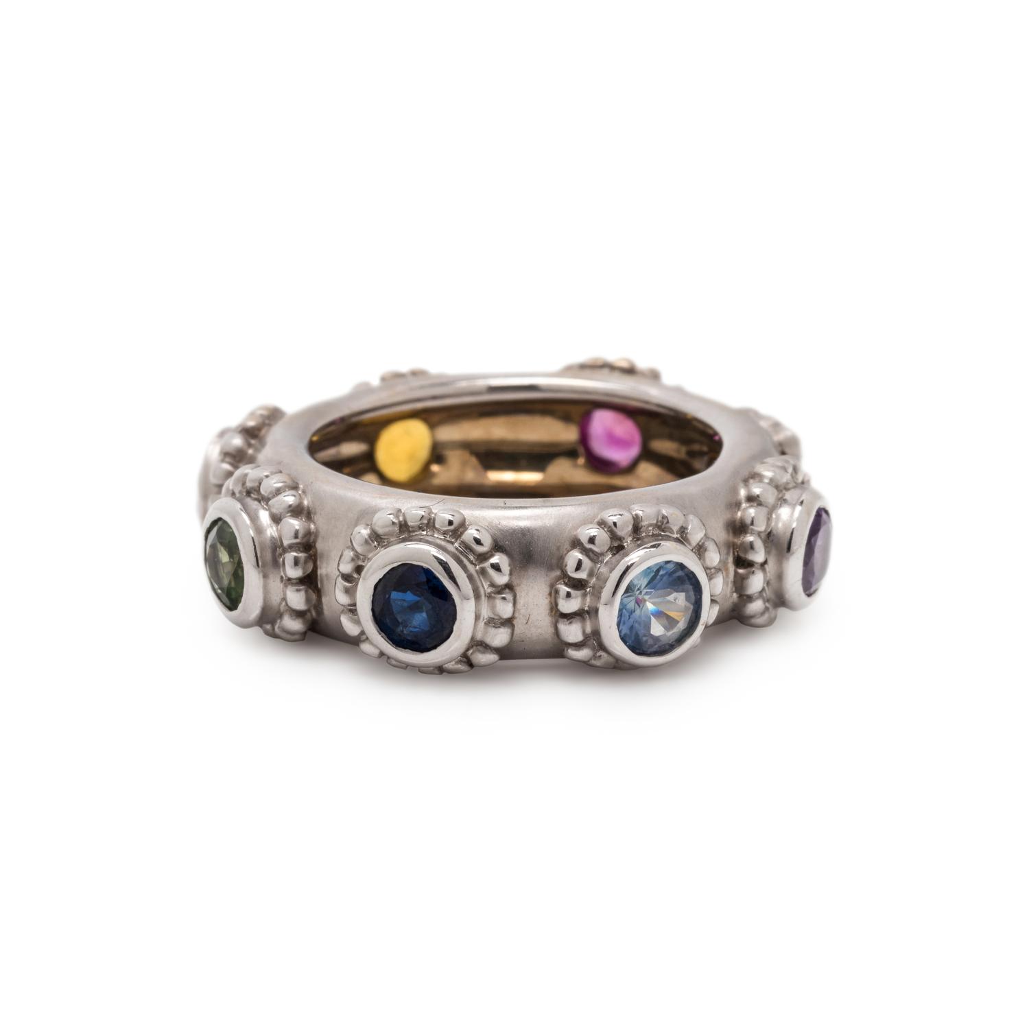WHITE GOLD AND GEMSTONE RING