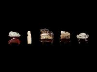 Five Chinese Carved Jade Animals