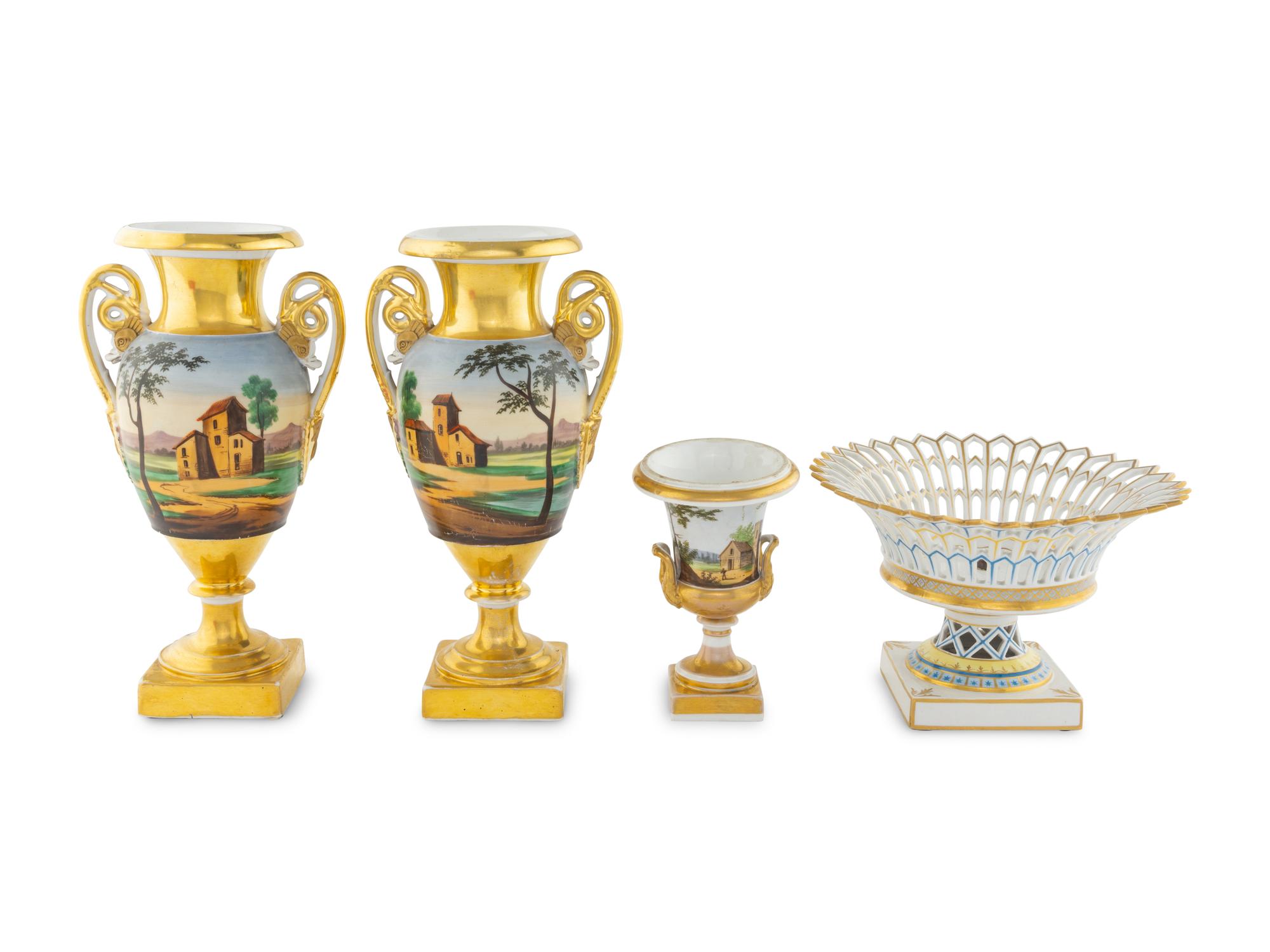 Four Paris Porcelain Articles
