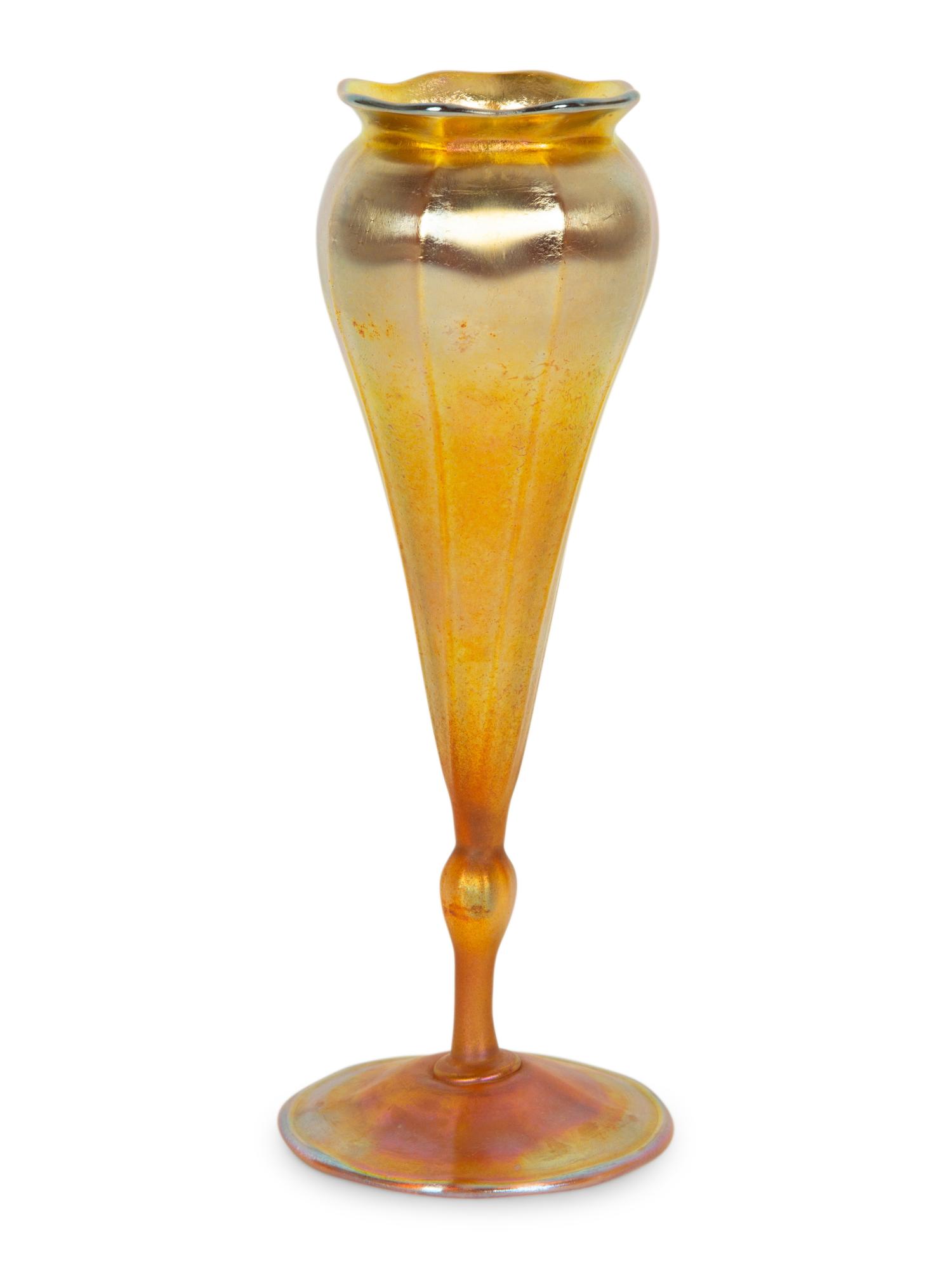 A Tiffany Studios Favrile Glass Floriform Vase — Early 20th Century