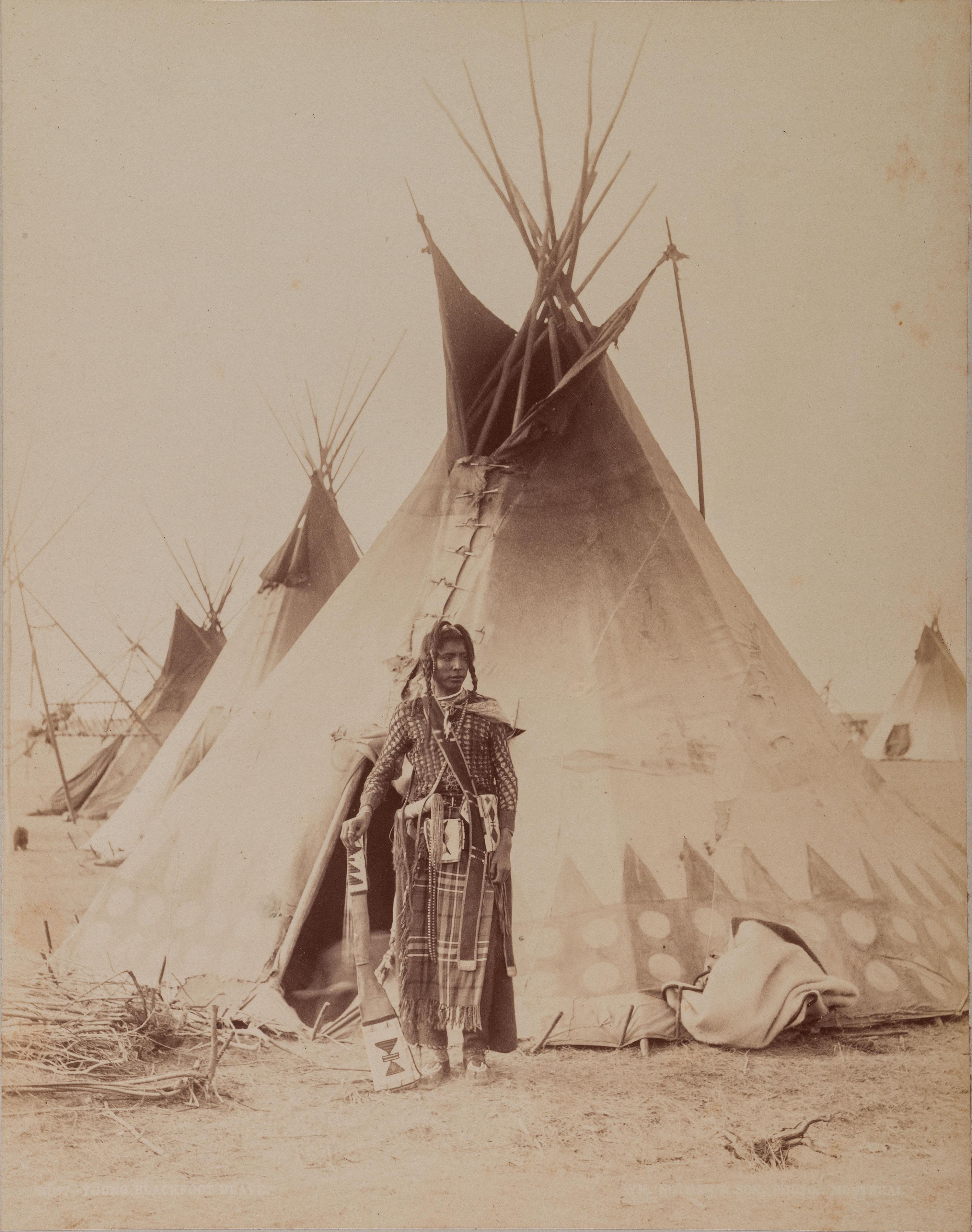 NOTMAN, William (1826-1891), photographer. Photograph of a Blackfoot Indian at camp.