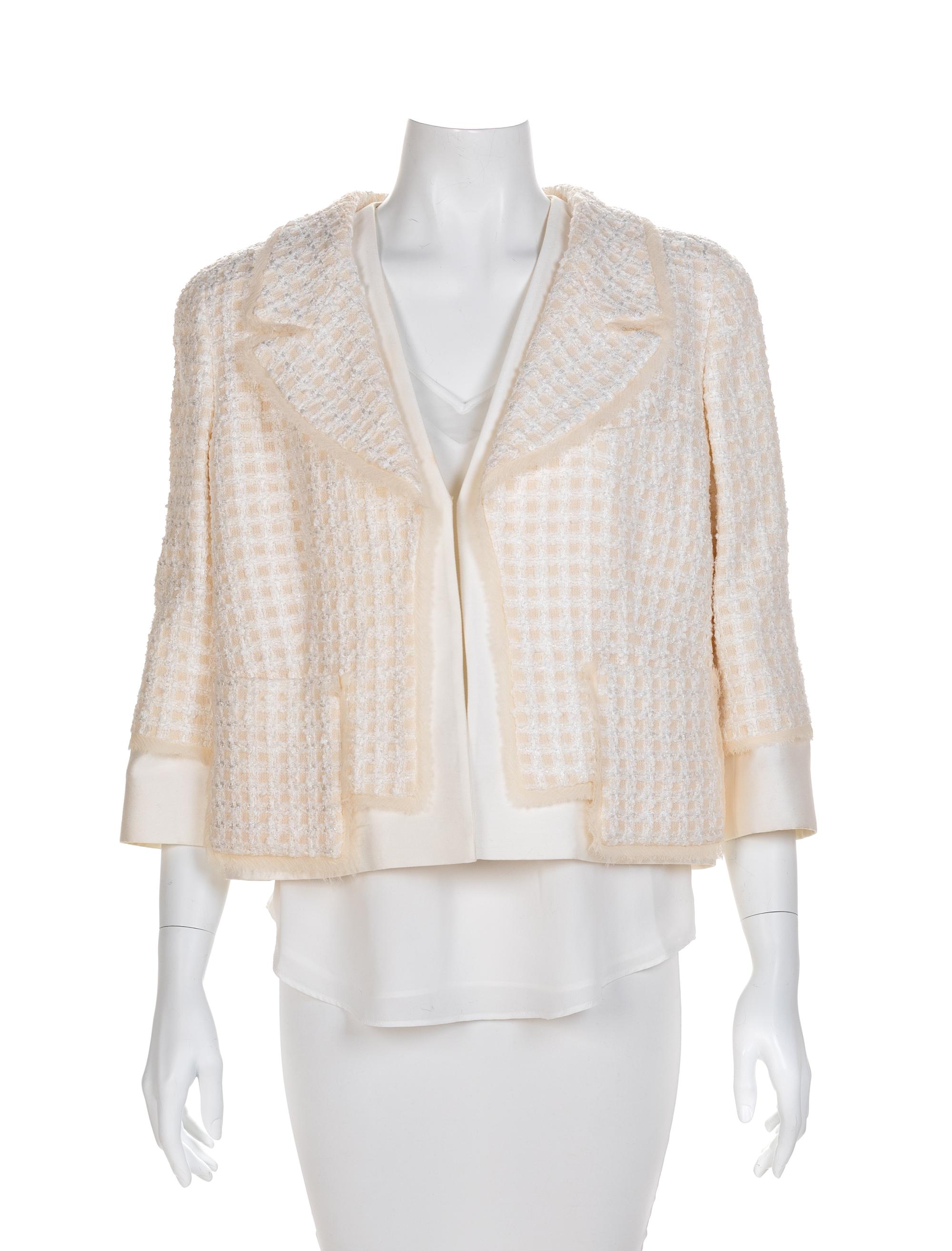 Oscar de la Renta Cream Jacket, 2000s Size label: 12