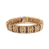 TIFFANY & CO., YELLOW GOLD AND LAPIS LAZULI BRACELET