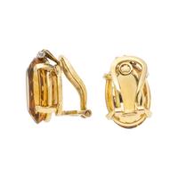 CITRINE AND DIAMOND EARCLIPS