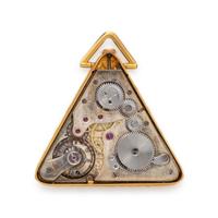 YELLOW GOLD MASONIC OPEN FACE POCKET WATCH AND FOB