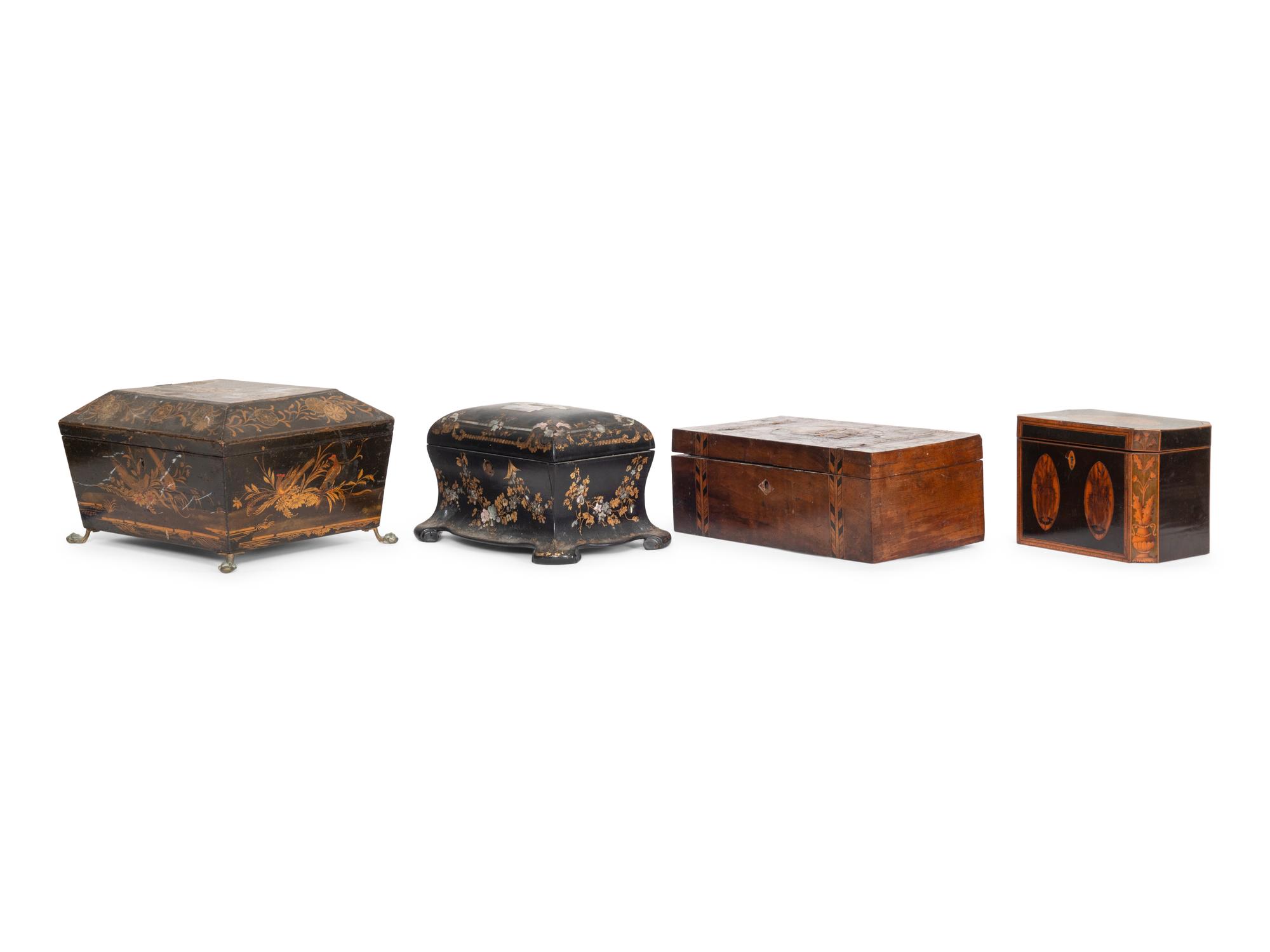 A Collection of Four Victorian Trinket Boxes