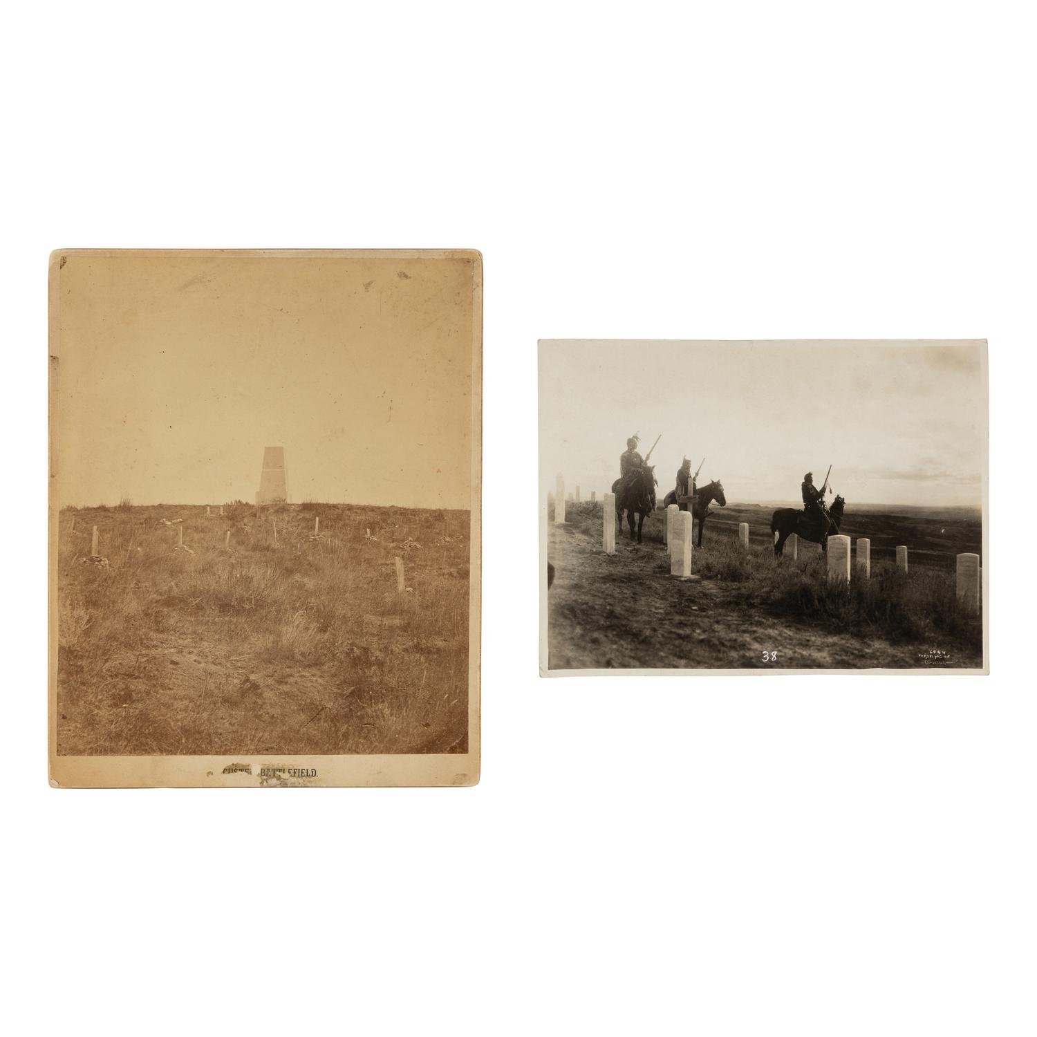 [Native Americana]. Two photographs of the Little Bighorn Battlefield by Richard Throssel and D.F. Barry.