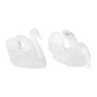 A Pair of Lalique Miroir Cygnes Sculptures