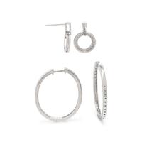 COLLECTION OF WHITE GOLD AND DIAMOND EARRINGS
