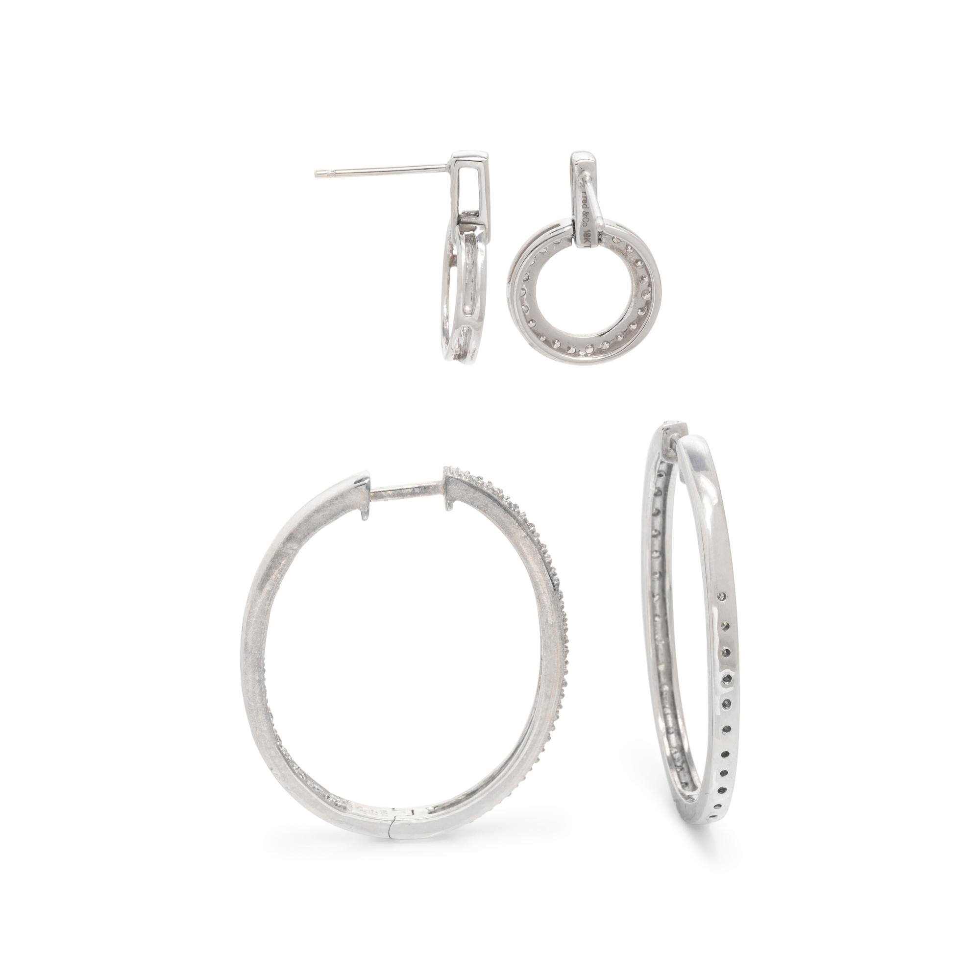 COLLECTION OF WHITE GOLD AND DIAMOND EARRINGS