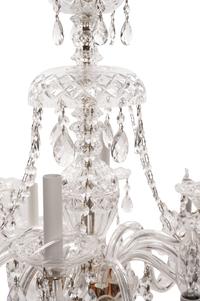 A Georgian Style Cut Glass Twelve-Light Chandelier