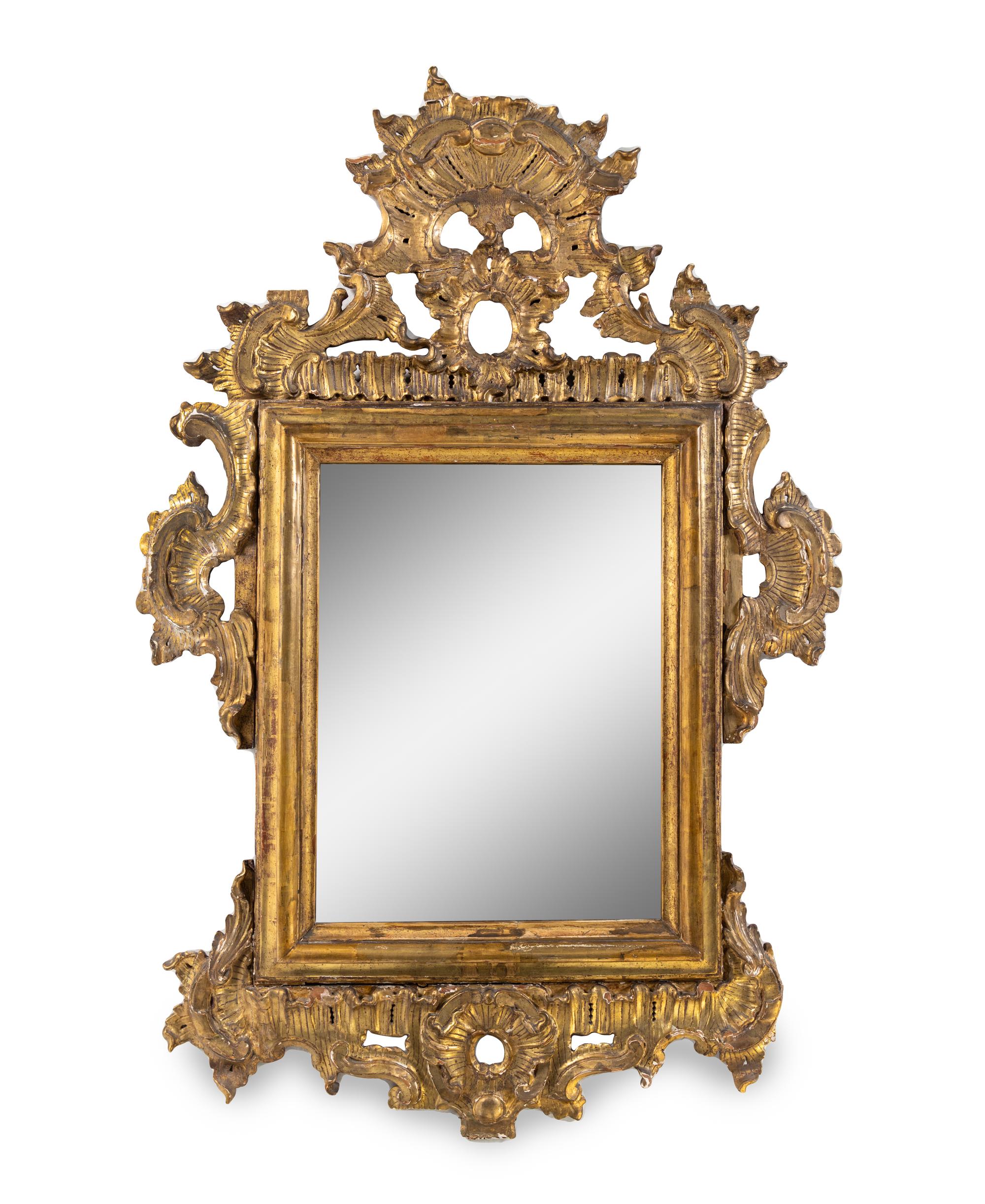 An Italian Rococo Giltwood Mirror