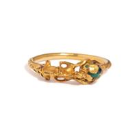 ANTIQUE, YELLOW GOLD AND ENAMEL 'PAN' FIGURE RING