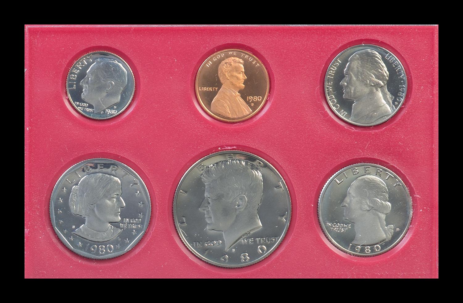 A Group of Seven United States Five-Coin Proof Sets