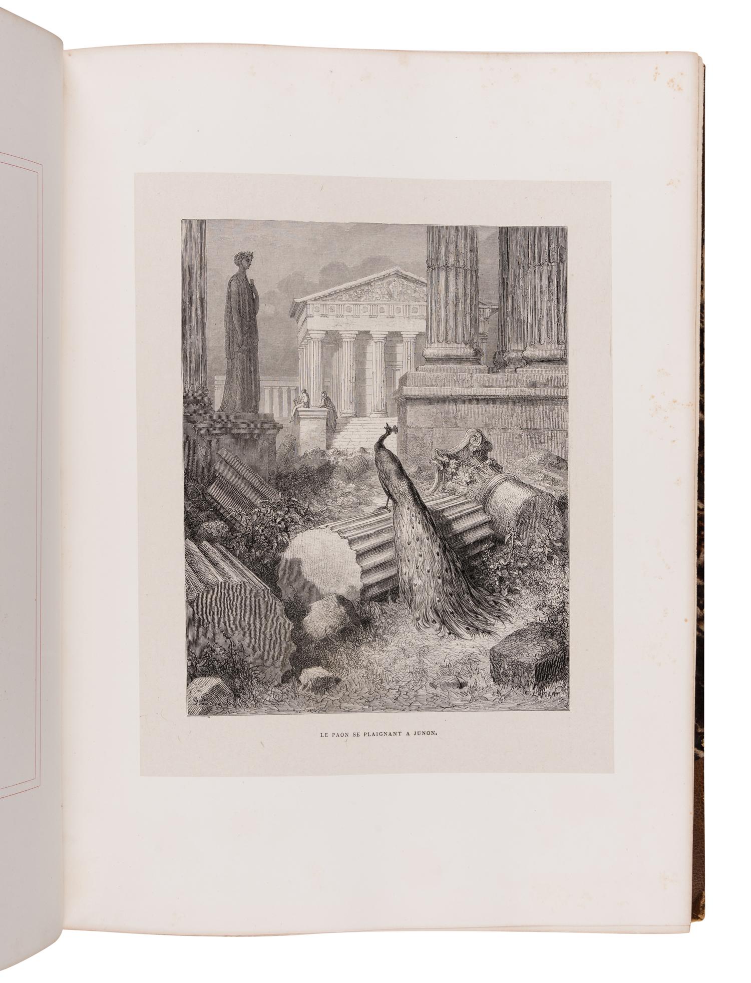 DORÉ, Gustave (1832-1883), illustrator -- FONTAINE, Jean de La (1621-1695). Fables de La Fontaine . Paris: L. Hachette et Cie, 1867.