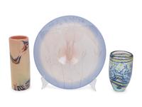 A Group of Three Studio Glass Articles