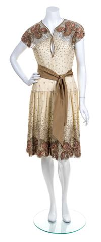 A Bill Blass Embroidered Cocktail Dress, Size 8.