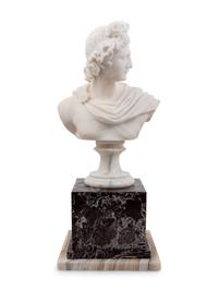 A Continental Marble Bust of Apollo Belvedere