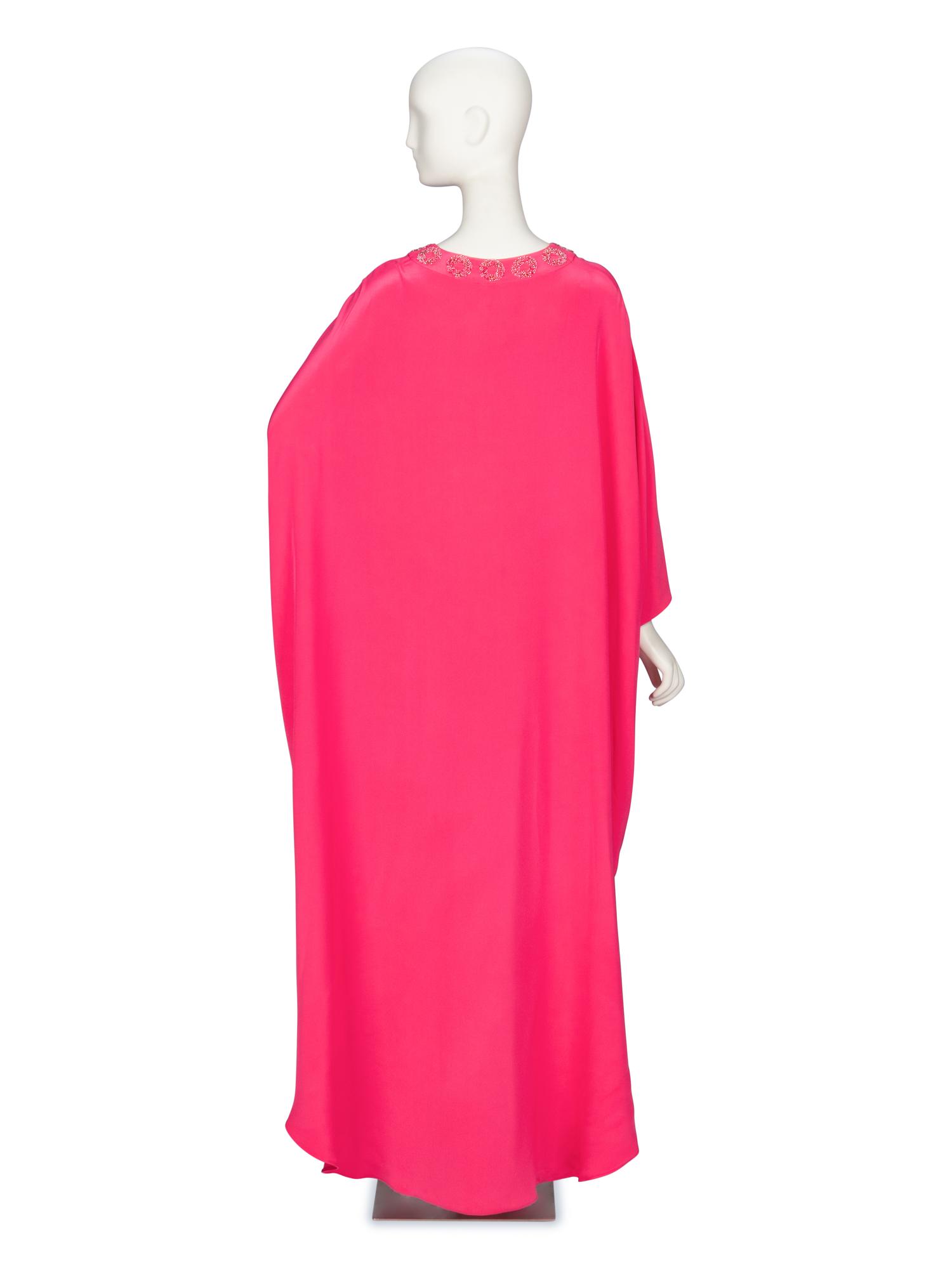EMILIO PUCCI, HOT PINK EMBELLISHED KAFTAN