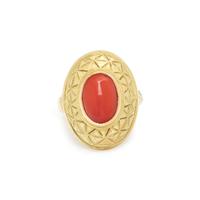 YELLOW GOLD AND CORAL RING