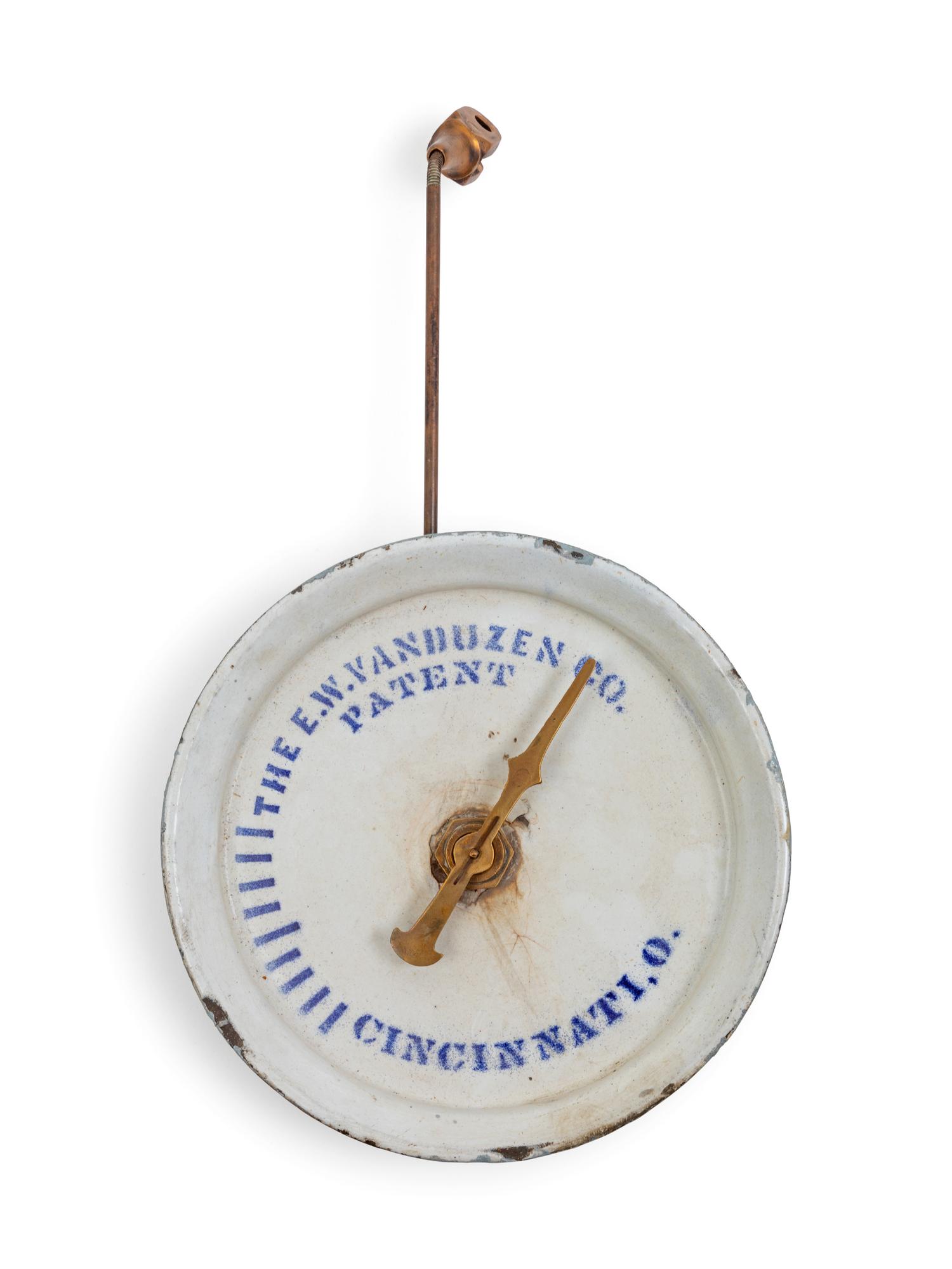 An American Enameled Locomotive Pressure Gauge