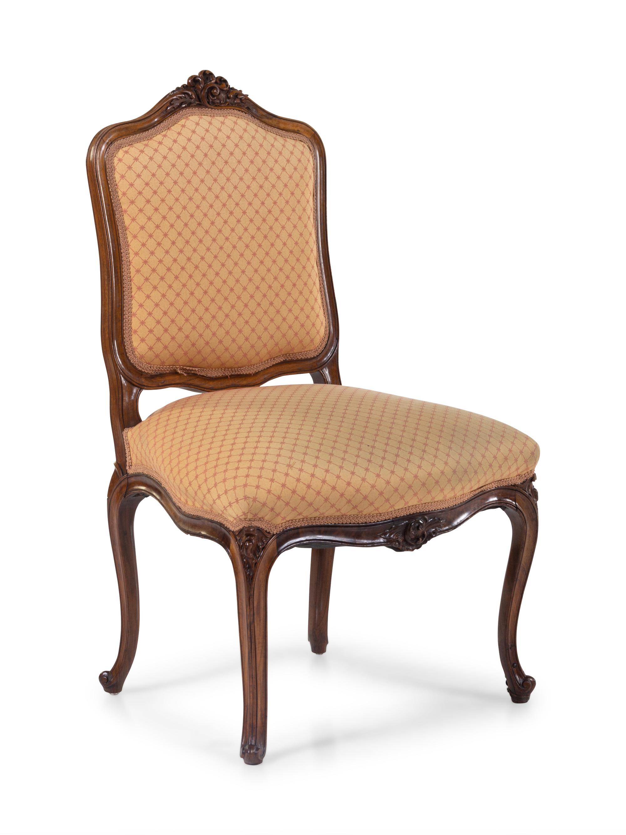 A Louis XV Style Walnut Side Chair