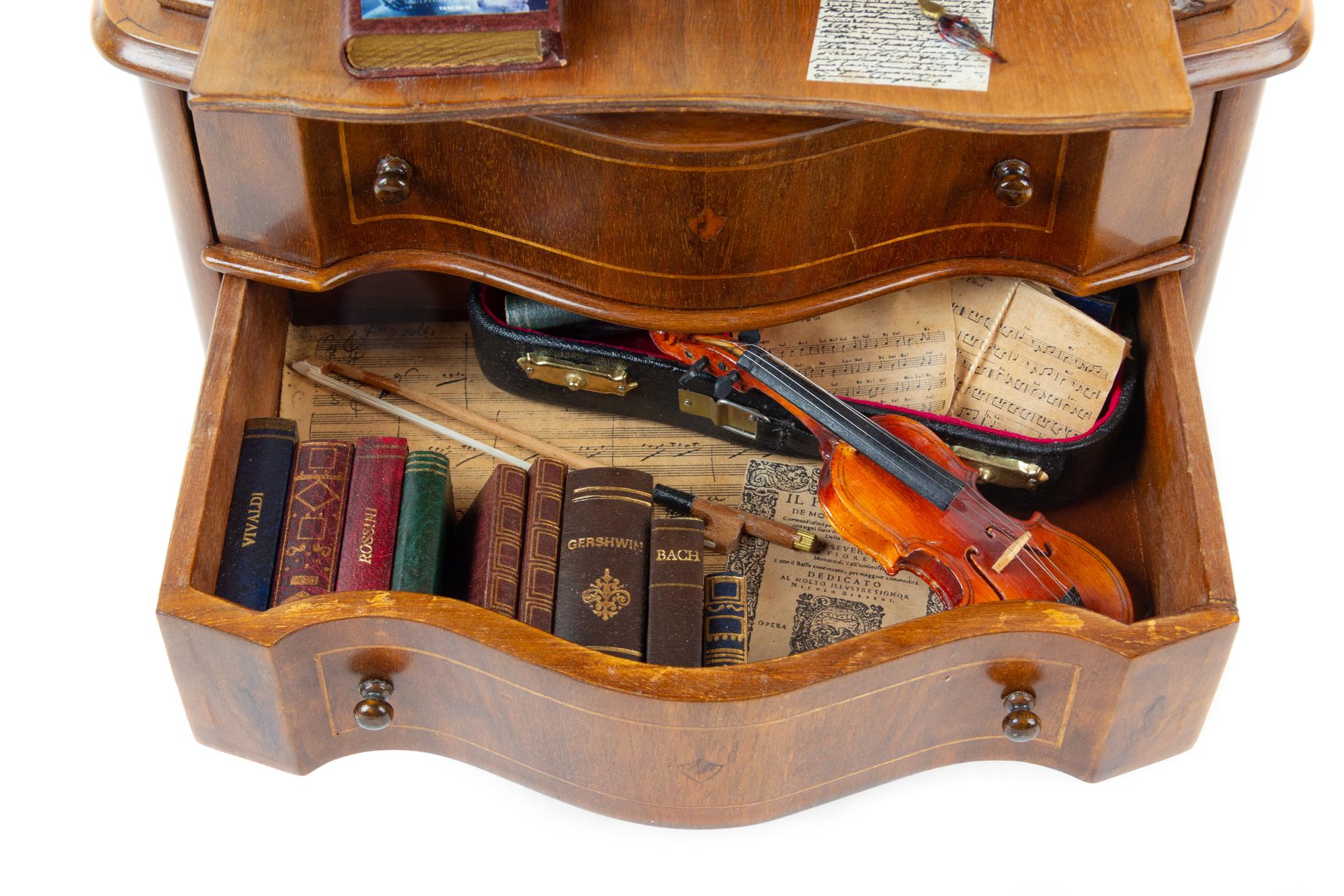 A Diminutive Model of a Venetian Secretary Height 21 x width 11 x depth 7 inches. — 20TH CENTURY
