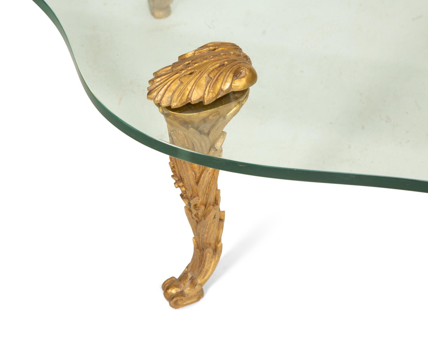 A French Gilt Metal and Glass Low Table