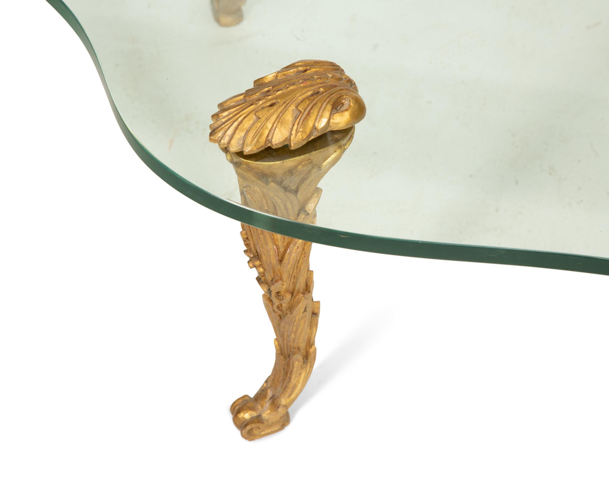 A French Gilt Metal and Glass Low Table