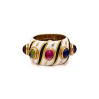 MULTIGEM AND ENAMEL RING
