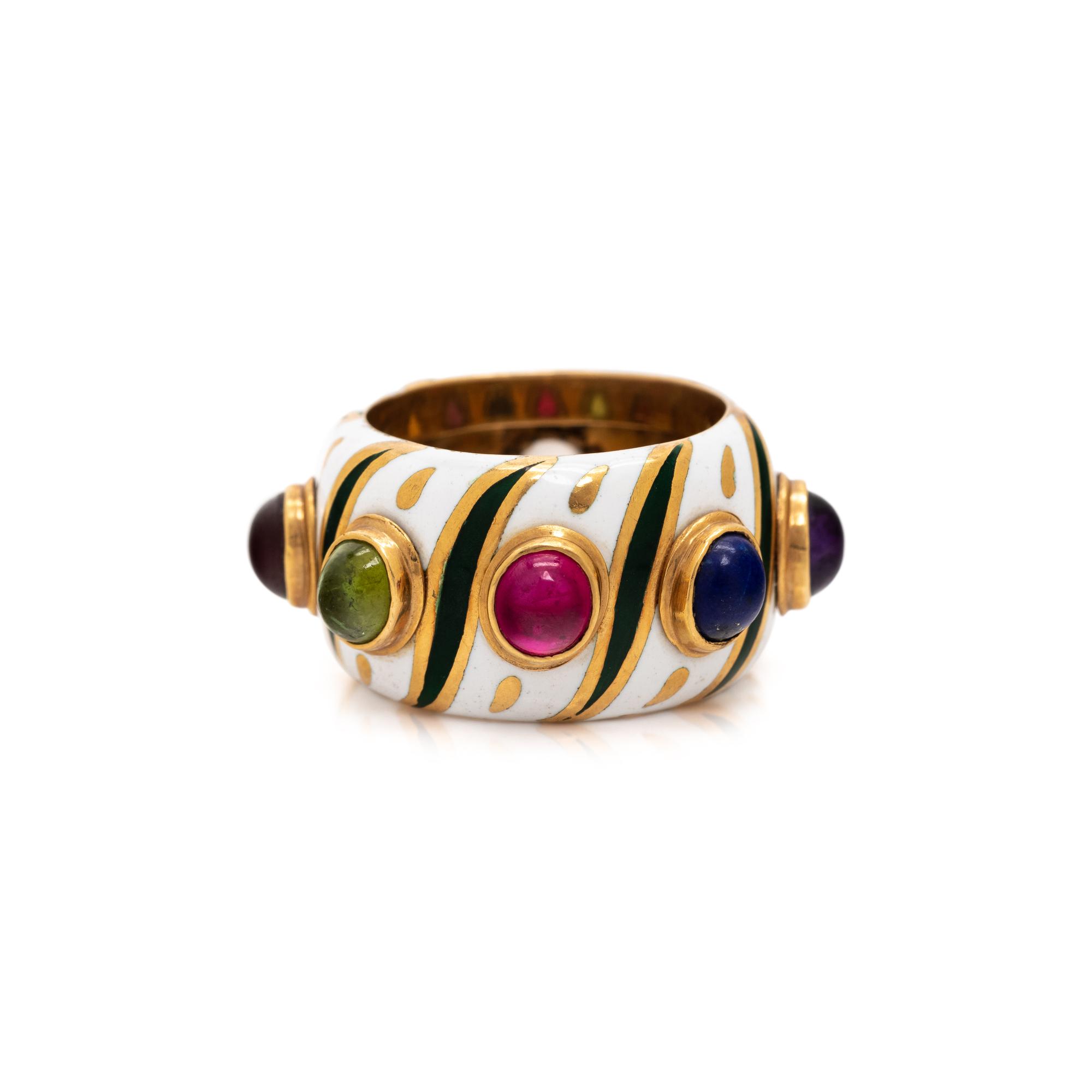 MULTIGEM AND ENAMEL RING