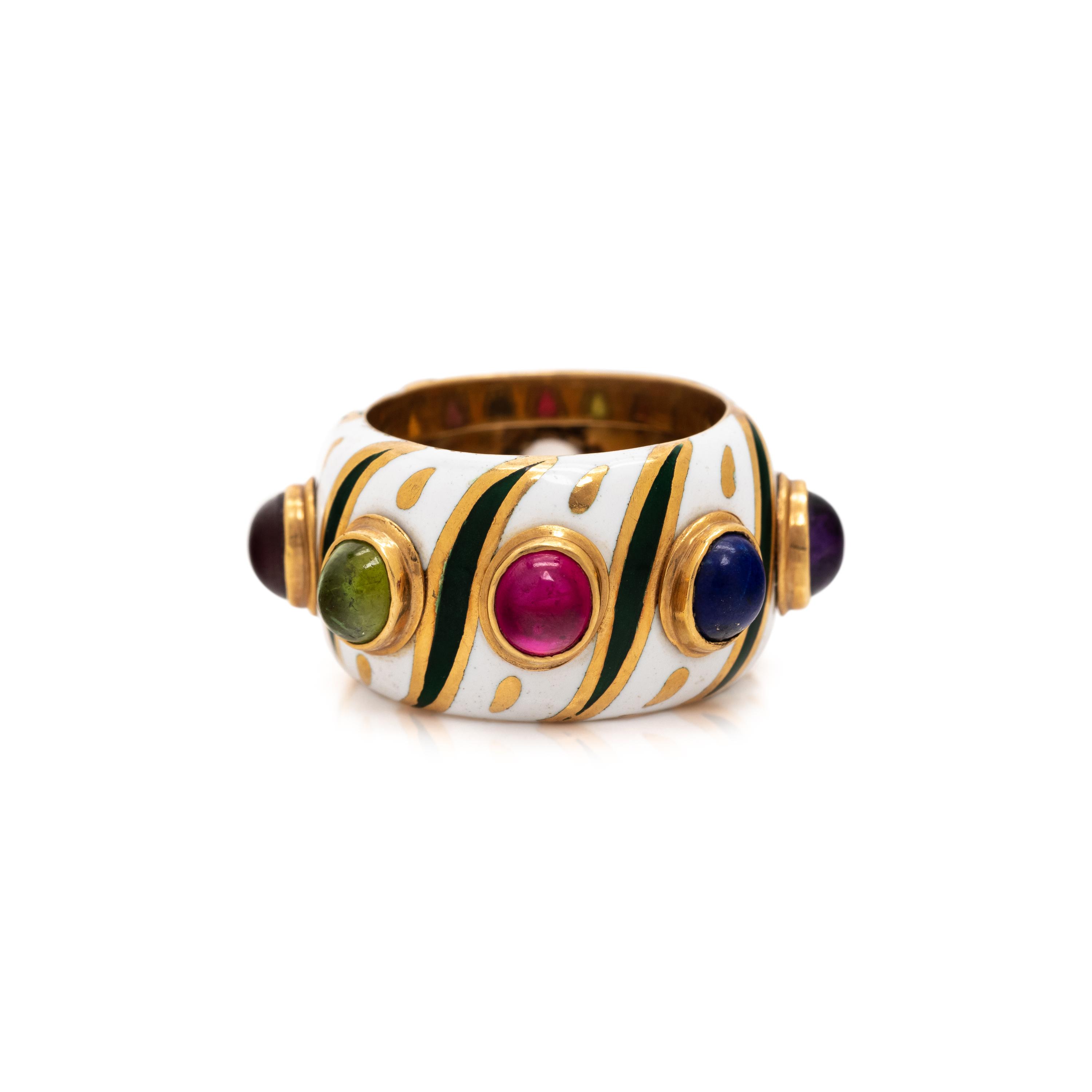MULTIGEM AND ENAMEL RING