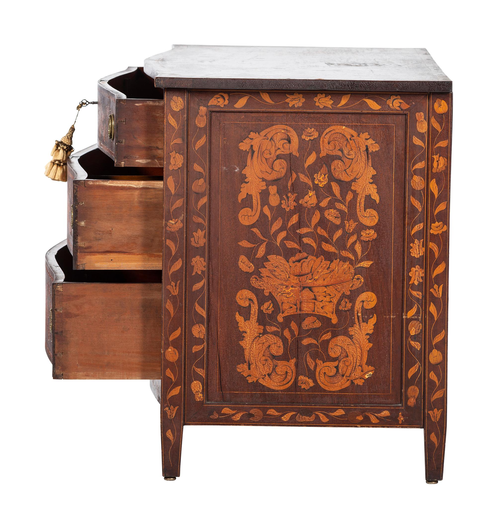A Dutch Marquetry Chest of Drawers