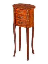 A Louis XV/XVI Transitional Style Gilt Metal Mounted and Marquetry Kingwood Side Table