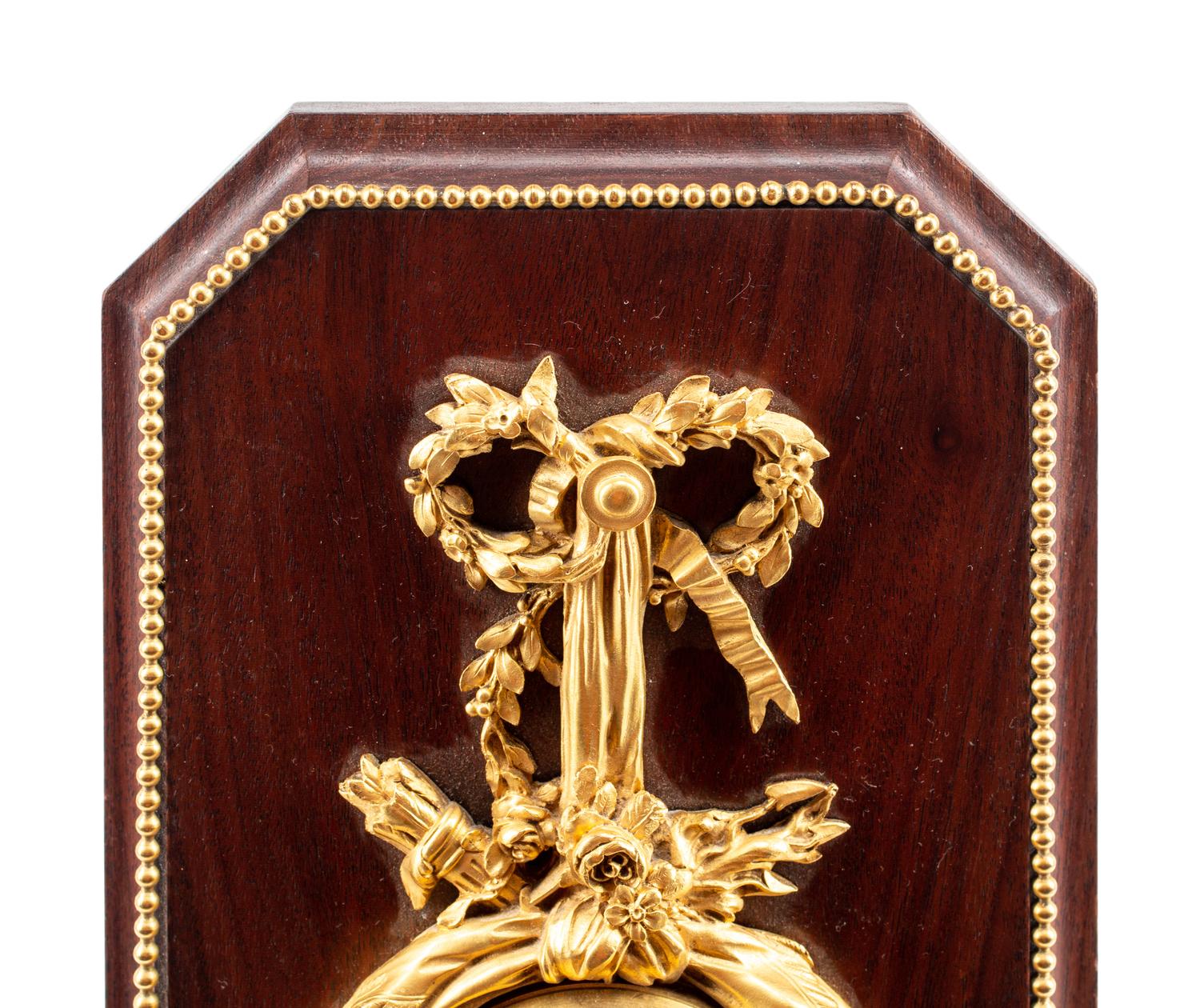 A French Gilt Bronze and Walnut Barometer