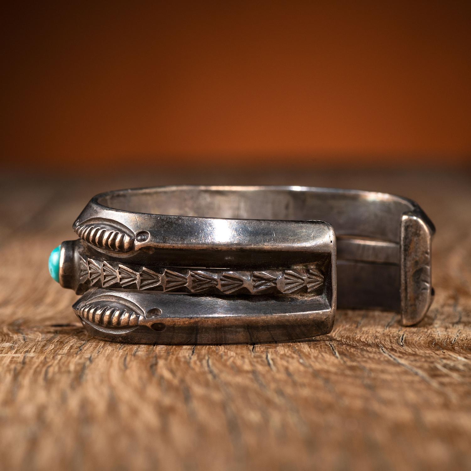 Navajo Silver and Turquoise Cuff Bracelet