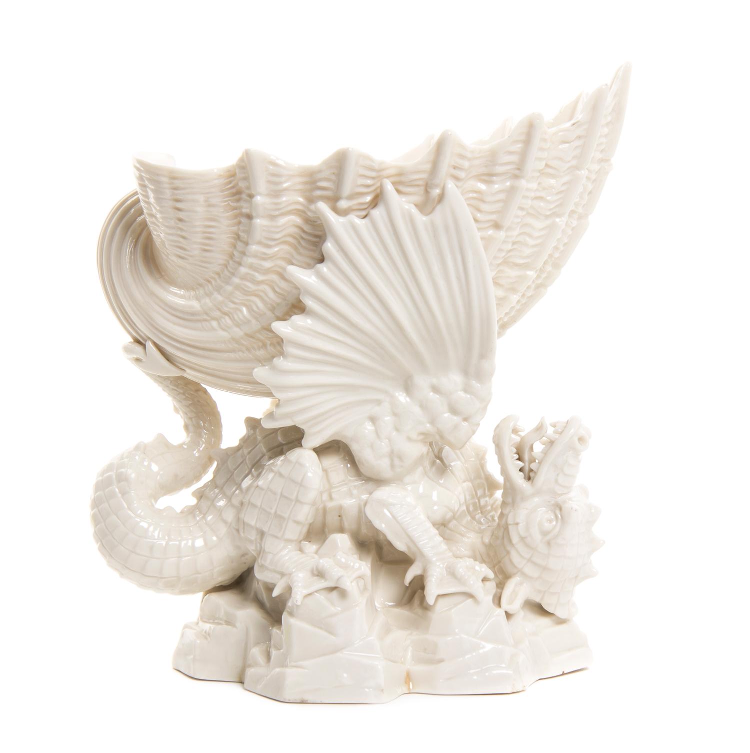 A Belleek Chinese Center Bowl, Height 10 1/4 inches.