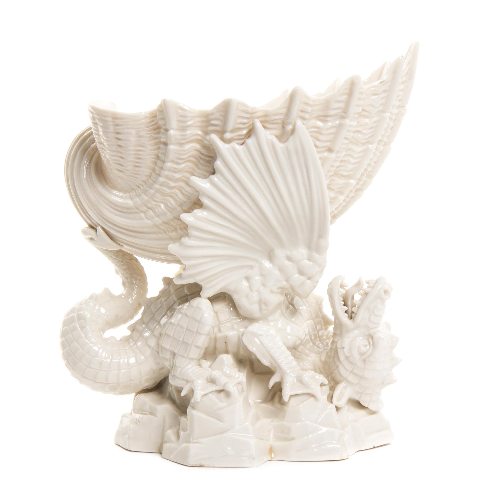 A Belleek Chinese Center Bowl, Height 10 1/4 inches.
