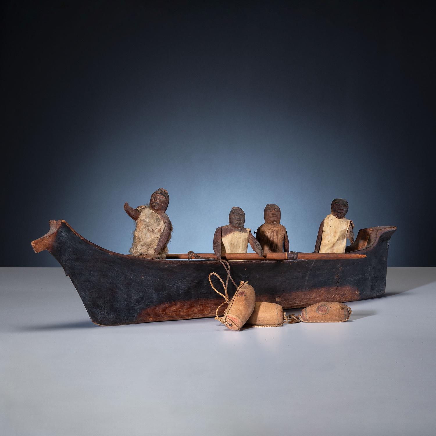 Nootka Canoe, with Four Figures